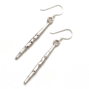 Długie kolczyki srebrne 925 etniczne słupki – wąskie, handmade, oksydowane