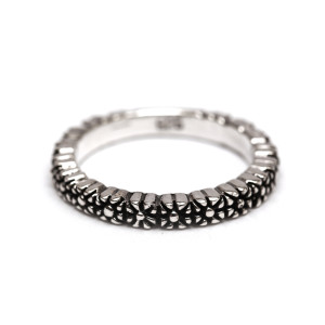 Srebrna obrączka W Kwiatach Po Brzegi