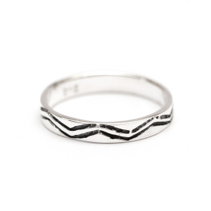 Srebrna obrączka z Zygzakiem uniseks