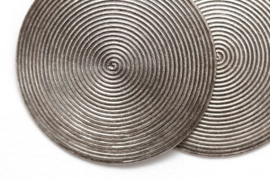 Wiszące większe koła spiralnie zakręcone srebrne 925 etniczne Hmong