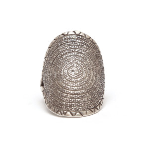 Duży pierścionek Tibalowa Spiralna Mandala