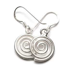 Krótkie kolczyki Kółeczka Spiralne srebro 925 handmade