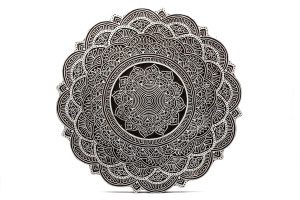 Dekoracyjna bardzo duża mandala drewniana do powieszenia