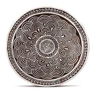 Indyjska drewniana mandala rękodzielnicza z haczykiem