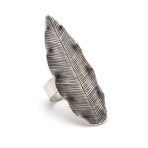 Pierścionek Srebrny Liść XXL – Tribal Hmong, Rękodzieło, Srebro 925