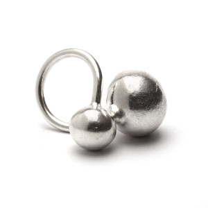 Pierścionek ze srebra Dwie Duże Kule