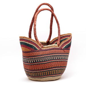 Kosz z trawy słoniowej z podwójnym uchem rękodzieło afrykańskie