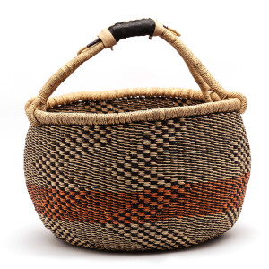 Duży kosz Bolga z solidnym uchem do ręki trawa słoniowa