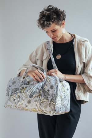 Torba pikowana z bawełny z motywem zwierzęcym