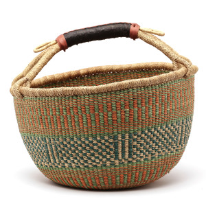 Duży kosz afrykański Bolga z solidnym uchem do ręki