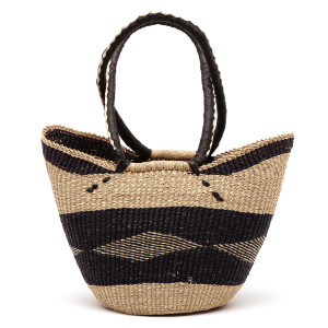 Afrykański kosz z trawy słoniowej z długim uchem na ramię