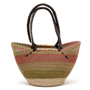 Kosz z trawy słoniowej długie ucho rękodzieło z Afryki