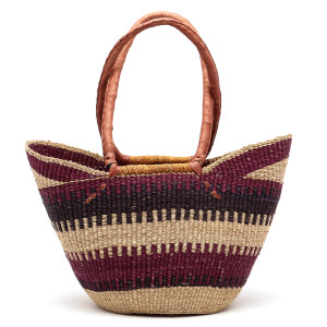 Duży kosz zakupowy z długim uchem rękodzieło afrykańskie