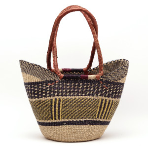 Kosz z długim uchem naturalna trawa rękodzieło Afryka