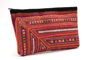 Saszetka z materiału haft plemion Hmong