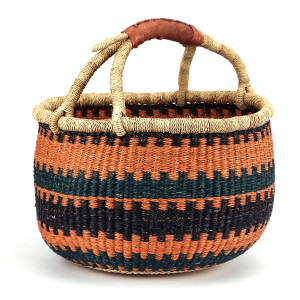 Okrągły kosz afrykański typu Bolga z uchem do ręki