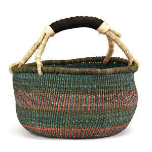 Piknikowy kosz naturalny typu Bolga z solidnym uchem do ręki