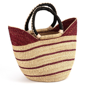 Kosz shopper z czarnym uchem na ramię trawa słoniowa