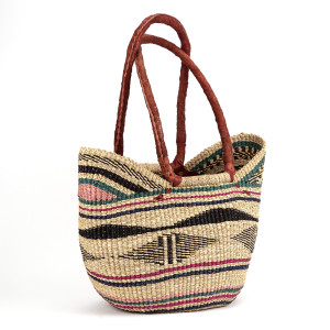 Duży kosz z podwójnym uchem rękodzieło afrykańskie