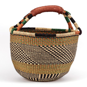 Duży kosz typu Bolga z naturalnej trawy afrykańskiej