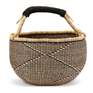 Bolga okrągły kosz afrykański z uchem do ręki