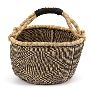 Afrykański naturalny kosz typu Bolga z uchem do ręki