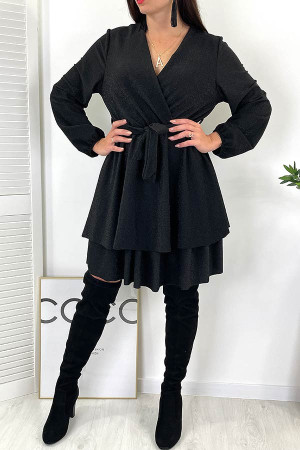 SUKIENKA Giulia czarna z połyskiem - M(38)
