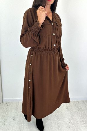 KALINA SUKIENKA DŁUGA MAXI brązowa czekolada - L/XL