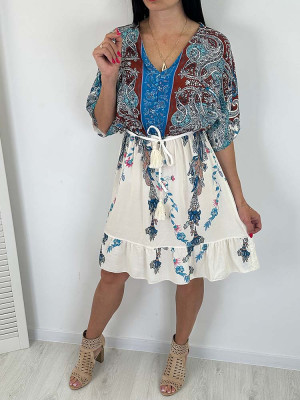 SUKIENKA KIRA wiskozowa BOHO wyprzedaż - XL(42)