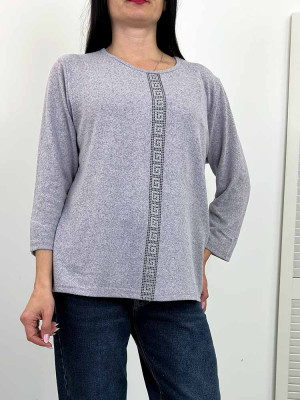 BLUZKA dzianinowa KARLA fiolet - L/XL