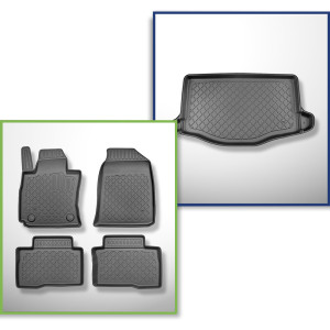Set kofferbakmat en automatten TPE op maat gemaakt voor: Ssangyong Tivoli X150 SUV (01.2020-12.2021) - bovenschoen (met multifunctionele vloer); zond