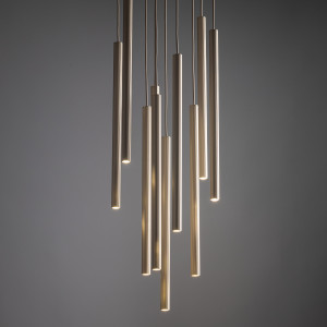 Ferro Sabia Champagne lampa wisząca 10xG9 koło