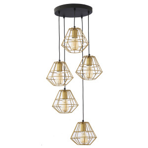Diamond Mm Złoty Proszek  lampa wisząca 5 koło