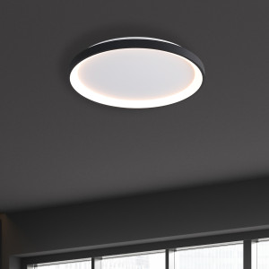 Raden, minimalistyczna i elegancka czarna lampa wisząca z białym kloszem i zintegrowanym źródłem LED, 50W, LED, Italux