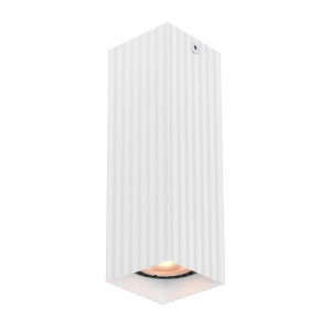 Tecno, minimalistyczna lampa sufitowa w piaskowym białym kolorze wykonana z trwałego aluminium, z gwintem GU10, 10W, Italux