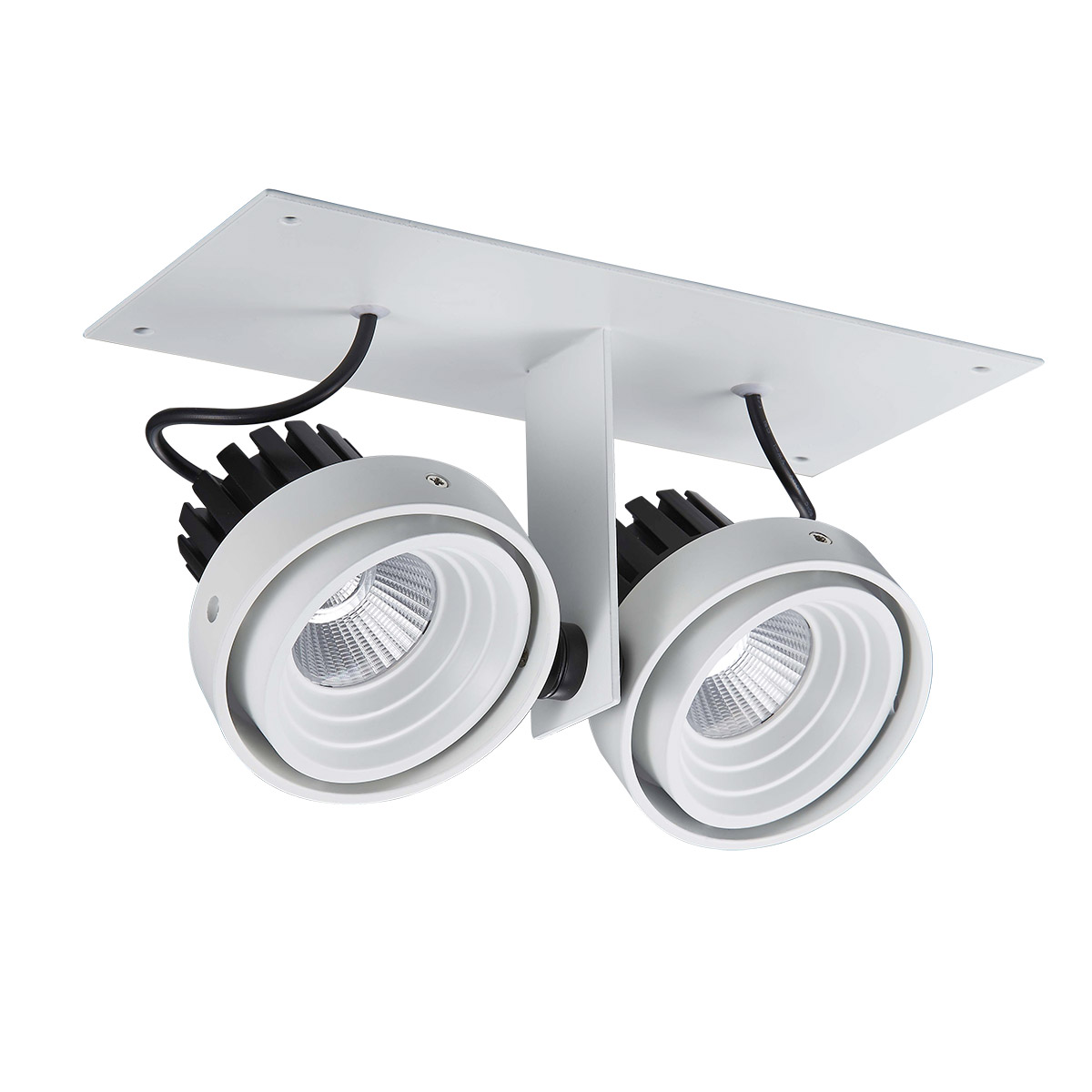 Patrizio Double, nowoczesna wpuszczana lampa sufitowa, biało czarna, LED, 3000K, GL7118-2/2X12W 3000