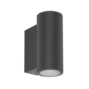 Lenta GU10, nowoczesny, czarny kinkiet ogrodowy, IP54, GU10, 40W