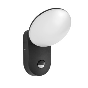 Monti 4K D-sensor, minimalistyczny, czarny kinkiet ogrodowy z czujnikiem, PC, LED 7W, 4000K, IP54
