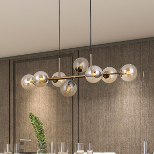 Erimida , złota loftowa lampa wisząca, PND-2244-8A-GD