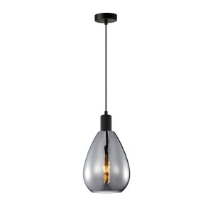 Zulo, nowoczesna lampa wisząca, z dymionym kloszem, E27, 40W
