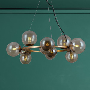 Montora, nowoczesna okrągła lampa wisząca, złota, G9, PND-30223-11A
