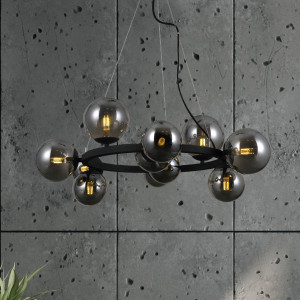 Montora, nowoczesna okrągła lampa wisząca, czarna, G9, PND-30223-11