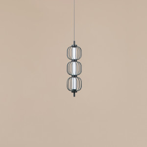 Pedro, industrialna lampa wisząca z trzema kloszami w kształcie klatek, wewnątrz źródło światła LED, 12W, Italux