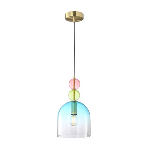 Manso, nowoczesna lampa wisząca z kolorowym kloszem, E14, 40W