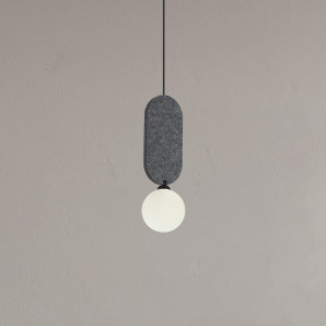 Lorenzo, minimalistyczna lampa sufitowa z ozdobnym szarym panelem i białym kloszem, z klasycznym źródłem światła lub LED, 25W, Italux