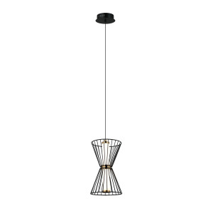 Sanke, współczesna lampa sufitowa, czarny korpus, LED, 8W, 380 lm, 3000K