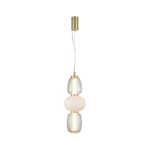 Eris, elegancka, złota lampa sufitowa, z kloszem o 3 teksturach, LED, 28W
