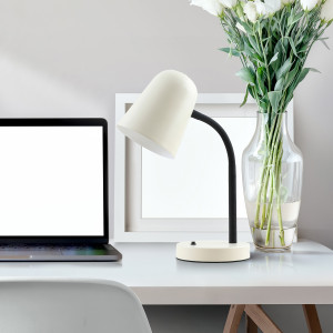 Prato, minimalistyczna, biała lampa biurkowa, LED, 5W, E27