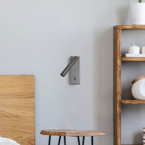 Cali, przyłóżkowa lampa ścienna LED do czytania, 2.5W, w kolorze antracytowym, Italux