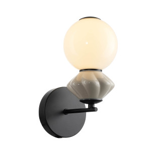 Balos, trendy kinkiet na czarnej bazie z kloszem dwuelementowym, LED 5W, 550 lm, 3000K, Italux